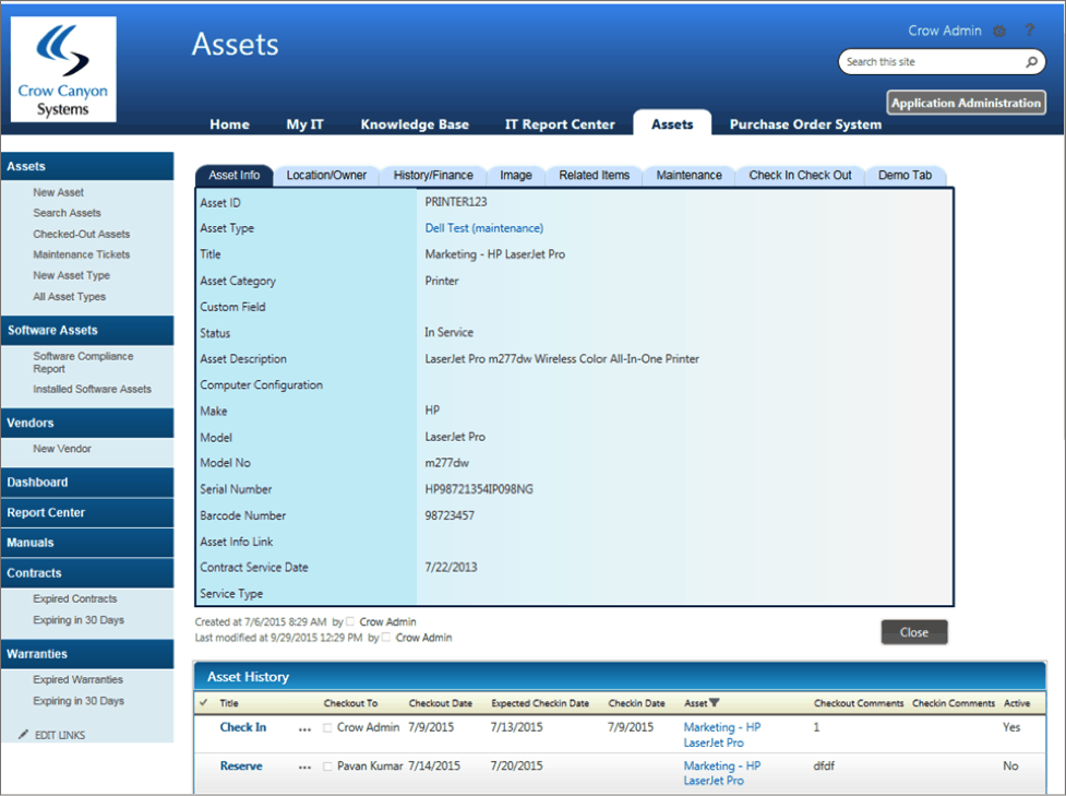 Equipment Tracking on Microsoft Using SharePoint & Office 365