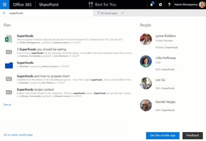 personalized search office 365 sharepoint