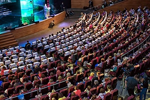 Rear View Of The Audience In A Conference Hall