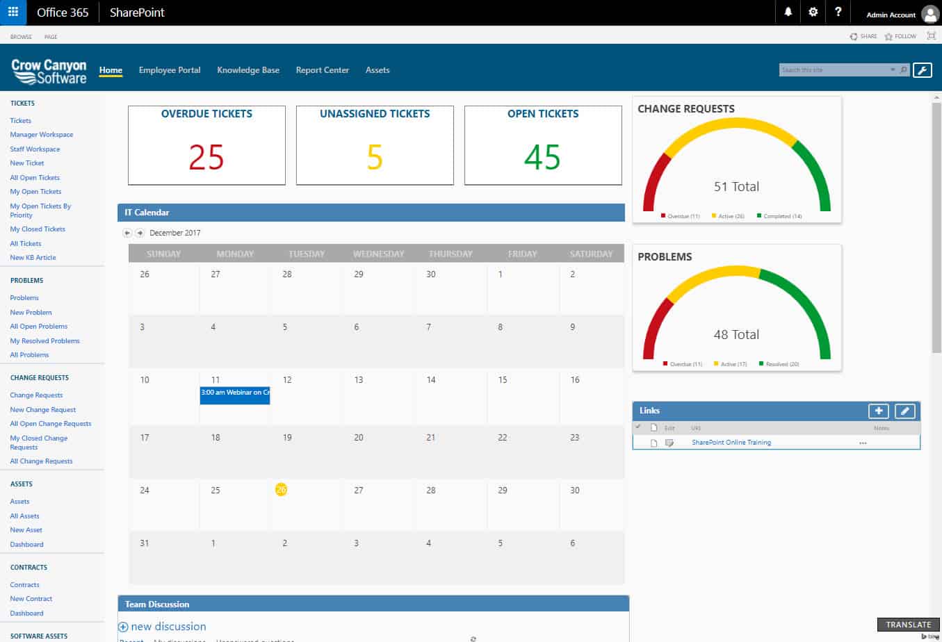 It Help Desk For Sharepoint Office 365 Crow Canyon Software