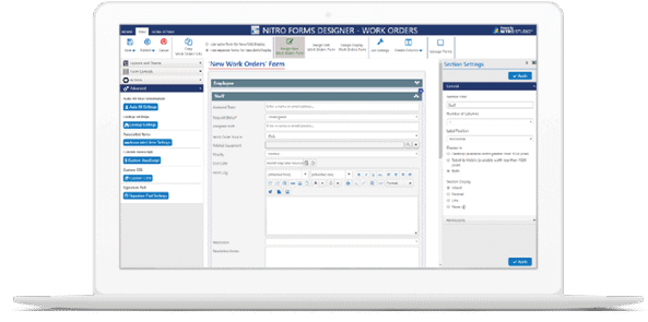 Desktop with NITRO Forms Designer