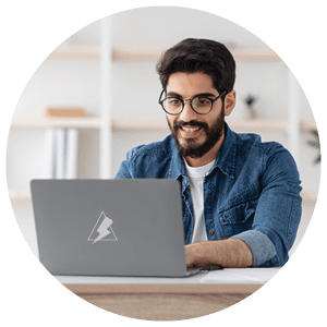 Man typing on laptop computer for NITRO Studio