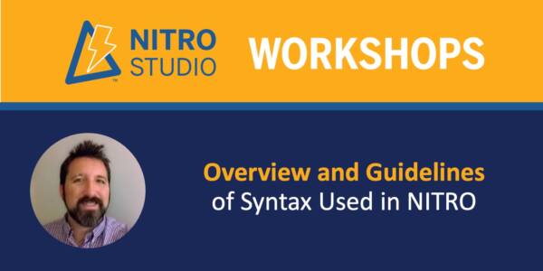 Overview and Guidelines of Syntax Used in NITRO
